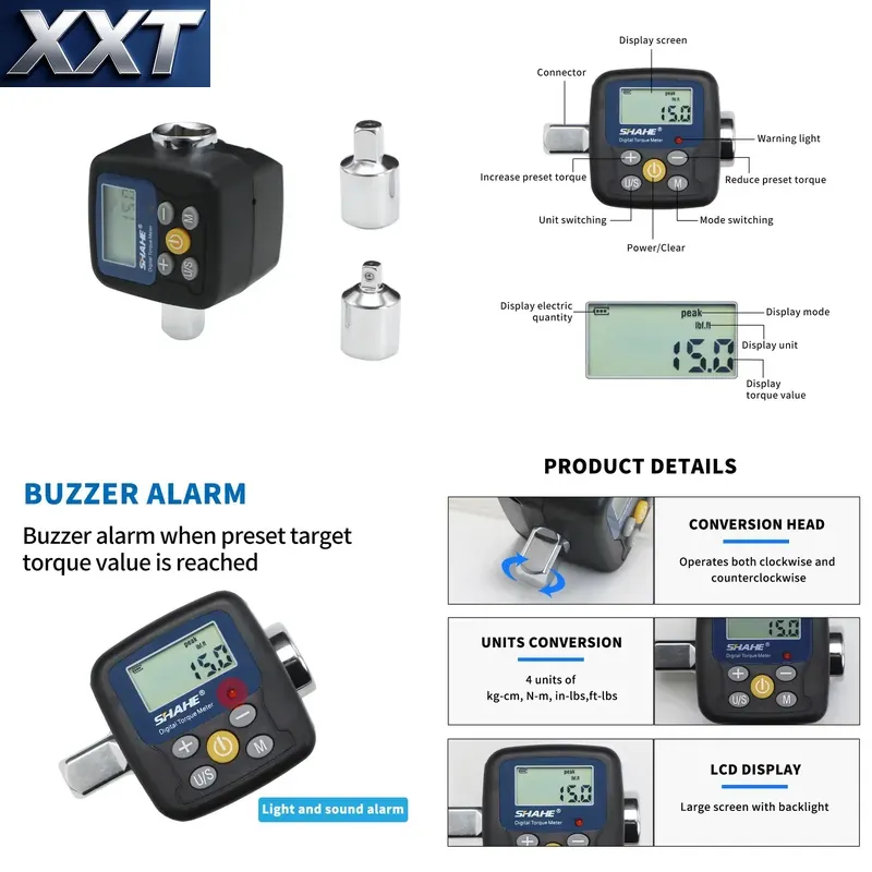 Torque Wrench - Adaptor Kunci Torsi Digital XXT Shahe,